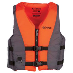 120000-200-XXX-15 CHALECO SALVAVIDAS PEPIN PARA ADULTO - COLOR GRIS/NARANJA - ONYX