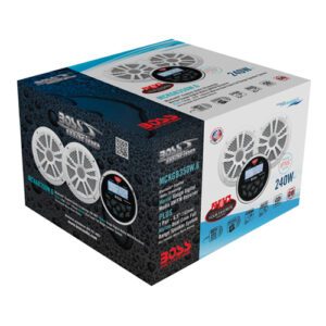 MCKGB350W.6 SISTEMA DE AUDIO MARINO: RECEPTOR DIGITAL AM/FM CON BLUETOOTH + PAR DE BOCINAS DE 6.5” – BOSS MARINE