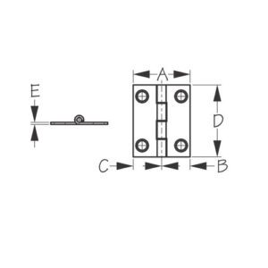 201072-1 BISAGRA DE ACERO INOXIDABLE PARA PUERTA - 2" - SEA DOG