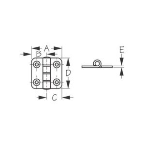 201580-1 PAR DE BISAGRAS DE ACERO INOXIDABLE - 1 3/8" - SEA DOG