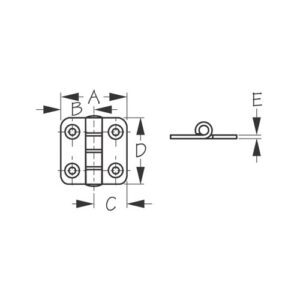 201582-1 PAR DE BISAGRAS DE ACERO INOXIDABLE - 2" - SEA DOG