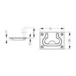 222420-1 JALADERA RECTANGULAR DE BRONCE CROMADO - 3" - SEA-DOG