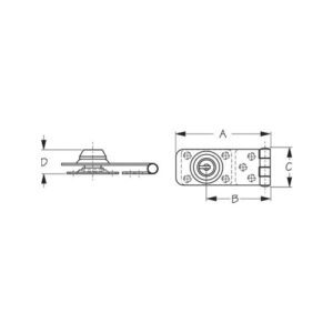 221155-1 CERRADURA DE ACERO INOXIDABLE PARA PUERTA - 4 1/8" - SEA DOG