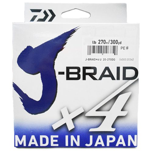 JB4U20-270DG LINEA TRENZADA PARA PESCA J-BRAID™ X-4 20LBS 300YDS - COLOR VERDE OBSCURO – DAIWA