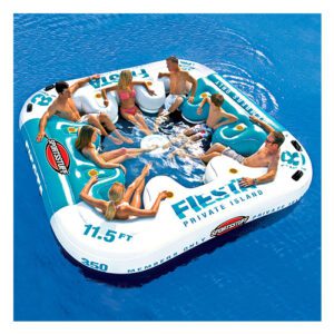 54-2010 JUGUETE INFLABLE FIESTA ISLAND - PARA OCHO PERSONAS - COLOR AZUL / BLANCO - SPORTSSTUFF