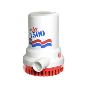 02 BOMBA DE ACHIQUE RULE 1500 GPH 12 VOLTIOS.