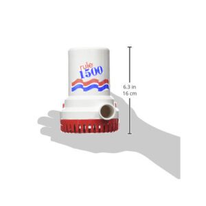 02 BOMBA DE ACHIQUE RULE 1500 GPH 12 VOLTIOS.
