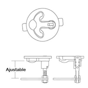 F16-2525 – JALADERA DE ACERO INOXIDABLE – DIMENSIONES 2-7/16” X 2-7/16” – TACO MARINE