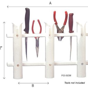 P03-063W PORTACAÑAS DE POLIETILENO COLOR BLANCO PARA  3 CAÑAS