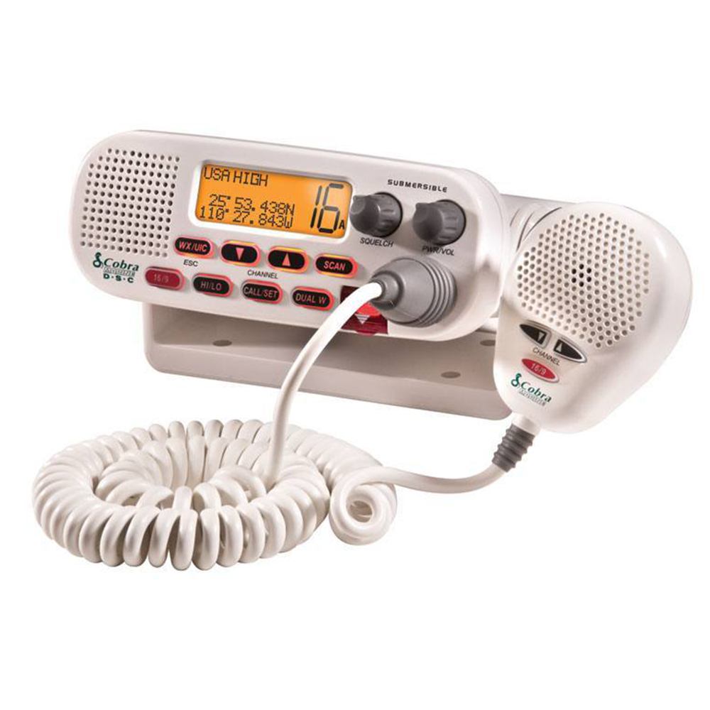 MRF45D RADIO NÁUTICO VHF DE MONTURA FIJA – COLOR BLANCO – CLASE D – 25 WATTS – COBRA - Imagen 3