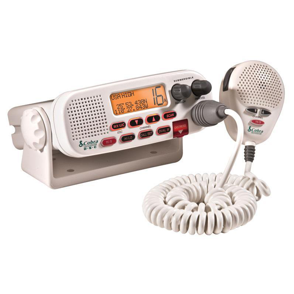 MRF45D RADIO NÁUTICO VHF DE MONTURA FIJA – COLOR BLANCO – CLASE D – 25 WATTS – COBRA - Imagen 2