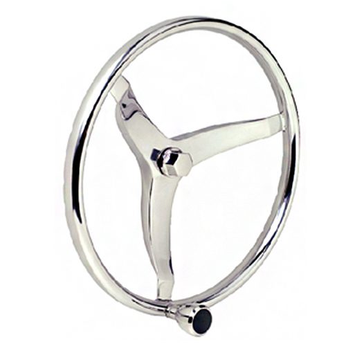 28481 VOLANTE DEPORTIVO DE ACERO INOXIDABLE CON PERILLA - 13 1/2’’ DE DIÁMETRO - SEA CHOICE