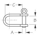 140041 GRILLETE “D” ACERO INOXIDABLE – 3/8” X 5/8” – SEA DOG