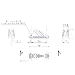 CL222 CLEAT DE FRENO PARA CABO – 1 7/16” LONGITUD – CLEAMCLEAT