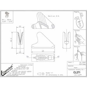 CL271 CLEAT DE FRENO PARA CABO – 2 5/8” LONGITUD – CLEAMCLEAT