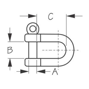 147006 GRILLETE “D” ACERO INOXIDABLE – 1/2" X 13/16” – SEA DOG