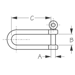 147038 GRILLETE “D” ACERO INOXIDABLE – 11/16” X 2 7/16” – SEA DOG