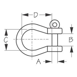 147054 GRILLETE ARCO ACERO INOXIDABLE – 5/16” X 11/16” – SEA DOG