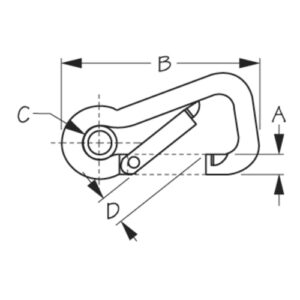 150065 MOSQUETÓN ASIMÉTRICO – ACERO INOXIDABLE – SEA DOG