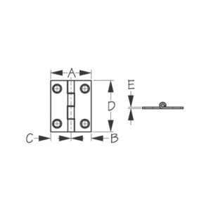 201073 BISAGRA PARA PUERTA – LONGITUD 2” –SEA DOG