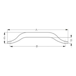 254312 JALADERA DE ACERO INOXIDABLE – 12” DE LONGITUD – SEA DOG