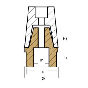 00410E ÁNODO DE ZINC CON TUERCA DE LATÓN PARA PROPELA RADICE - 22-25 MM - TECNOSEAL