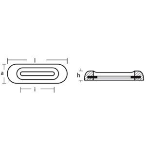 00269E ÁNODO BARRA DE ZINC TIPO UK PARA CASCO - 200 x 65 x 32 MM - TECNOSEAL