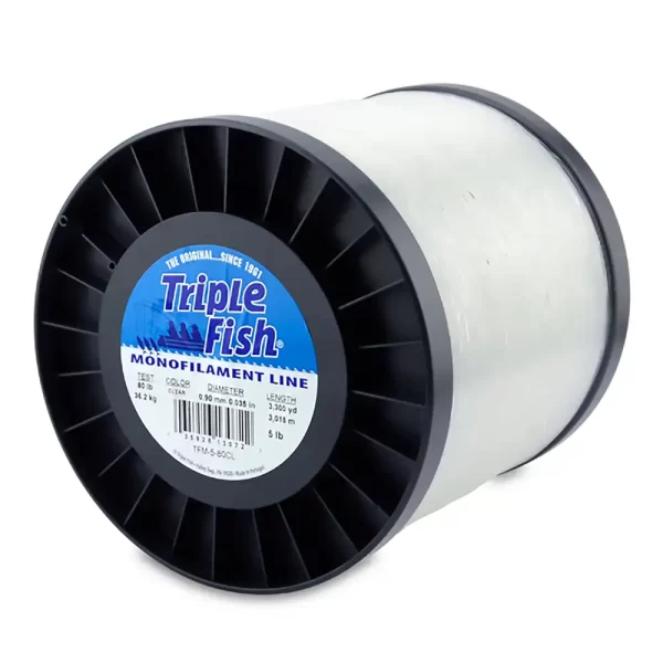 TFM-5-80CL LÍNEA DE MONOFILAMENTO TRIPLE FISH – 80LBS 3300YDS – COLOR CLEAR – AFW