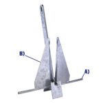 95055 Ancla Super Hooker #22 De Acero Galvanizado – 25 LB – Para Embarcaciones de 35’ a 38’ – Danforth