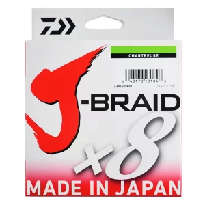 JB8U40-300CH LÍNEA TRENZADA PARA PESCA J-BRAID X8 – 40 LBS 300 YDS – COLOR CHARTREUSE – DAIWA