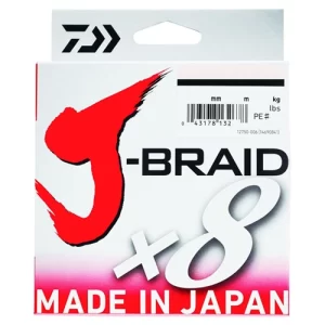 JB8U50-300WH LÍNEA TRENZADA PARA PESCA J-BRAID™ X-8 50 LBS 300 YDS – COLOR BLANCO – DAIWA