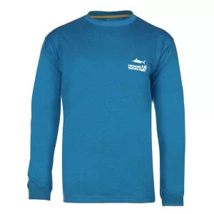 M013802 PLAYERA PORTHOLE DE MANGA LARGA PARA CABALLERO - COLOR TURQUOISE HEATHER - HOOK AND TACKLE