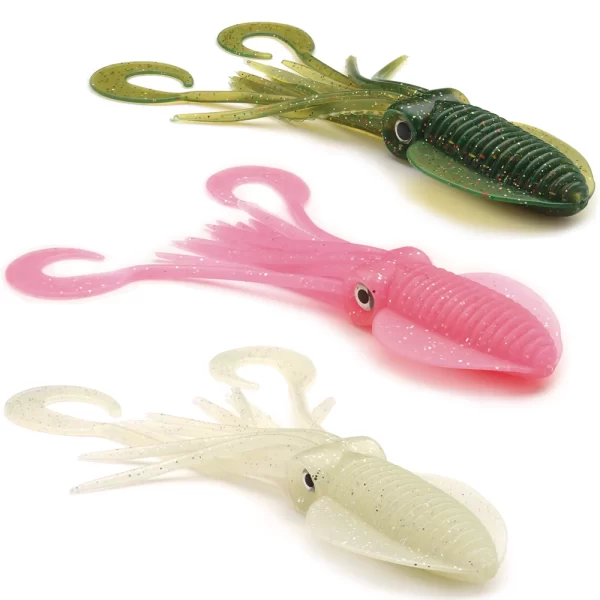 PTTS45 SEÑUELO PARA PESCA TWIN TAIL SQUID – 4.5 PULGADAS – P-LINE