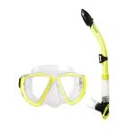 COMNAVL Combo Nautilus Para Snorkeling – Máscara + Snorkel – Color Verde Limón – Escualo