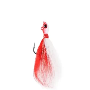 BEB PLUMA DE OJO GRANDE BUCKTAIL – RED AND WHITE – MUSTAD