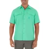 Camisa de pesca para Caballero Cationic – Manga corta – Color Verde Cascada - Guy Harvey