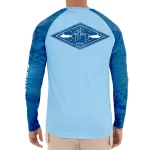 Playera de pesca para Caballero RT Diamonds Marlins – Manga Larga – Color Powder Blue – Varias Tallas - Guy Harvey