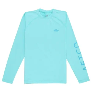 B61126-BMAH PLAYERA JUVENIL SAMURAI PERFORMACE DE MANGA LARGA – COLOR BAHAMA HEATHER – AFTCO