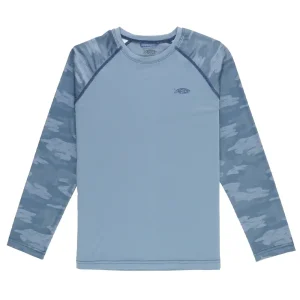 B61157-SBLC PLAYERA JUVENIL TACTICAL CAMO DE MANGA LARGA – COLOR AZUL CAMO – AFTCO