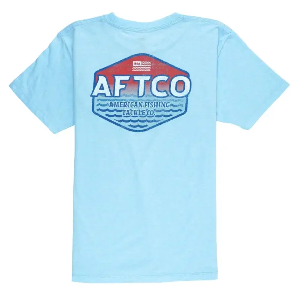 BT4381-NSKH PLAYERA JUVENIL SUNSET DE MANGA CORTA – COLOR AZUL CIELO NEÓN – AFTCO