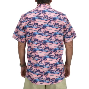 M45328-COR CAMISA CAPTAIN’S LOUNGE SS DE MANGA CORTA – COLOR CORAL – AFTCO