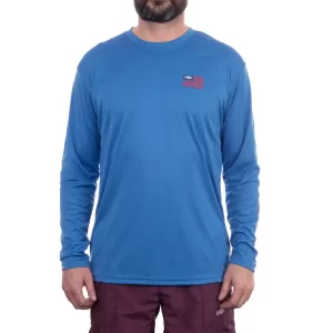 M61112 PLAYERA DE MANGA LARGA PARA HOMBRE SPANGLED LS – COLOR ROYAL – AFTCO