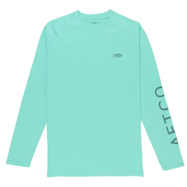 M61126-OPL PLAYERA SAMURAI HEATHERED LS PERFORMANCE DE MANGA LARGA – COLOR OPAL – AFTCO