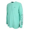 M61126-OPL PLAYERA SAMURAI HEATHERED LS PERFORMANCE DE MANGA LARGA – COLOR OPAL – AFTCO