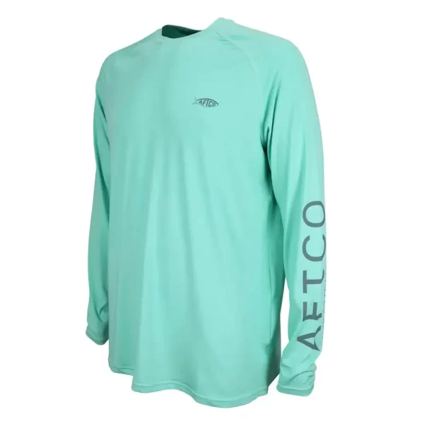 M61126-OPL PLAYERA SAMURAI HEATHERED LS PERFORMANCE DE MANGA LARGA – COLOR OPAL – AFTCO