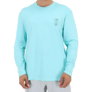 M61163-BMA PLAYERA ALL ABOARD DE MANGA LARGA – COLOR BAHAMA – AFTCO