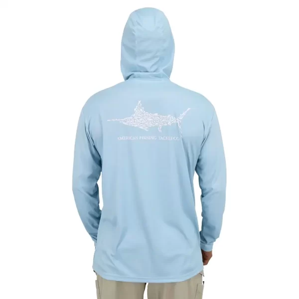 M63108-SKY PLAYERA CON CAPUCHA JIGFISH DE MANGA LARGA – COLOR SKY BLUE – AFTCO