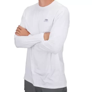 M68240-WHT PLAYERA BOWER LS PERFORMANCE DE MANGA LARGA – COLOR BLANCO – AFTCO