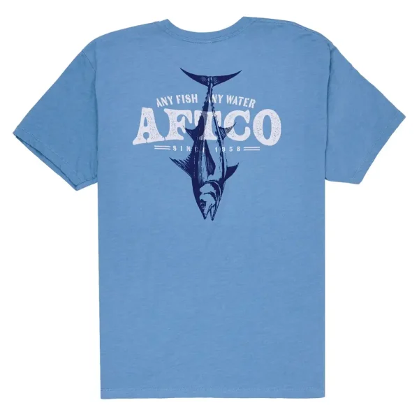 MT3393-AZRH PLAYERA WEIGH IN TUNA DE MANGA LARGA – COLOR AZURE HEATHER – AFTCO