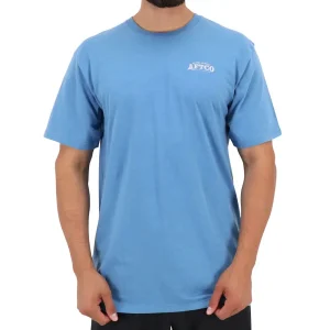 MT3393-AZRH PLAYERA WEIGH IN TUNA DE MANGA LARGA – COLOR AZURE HEATHER – AFTCO